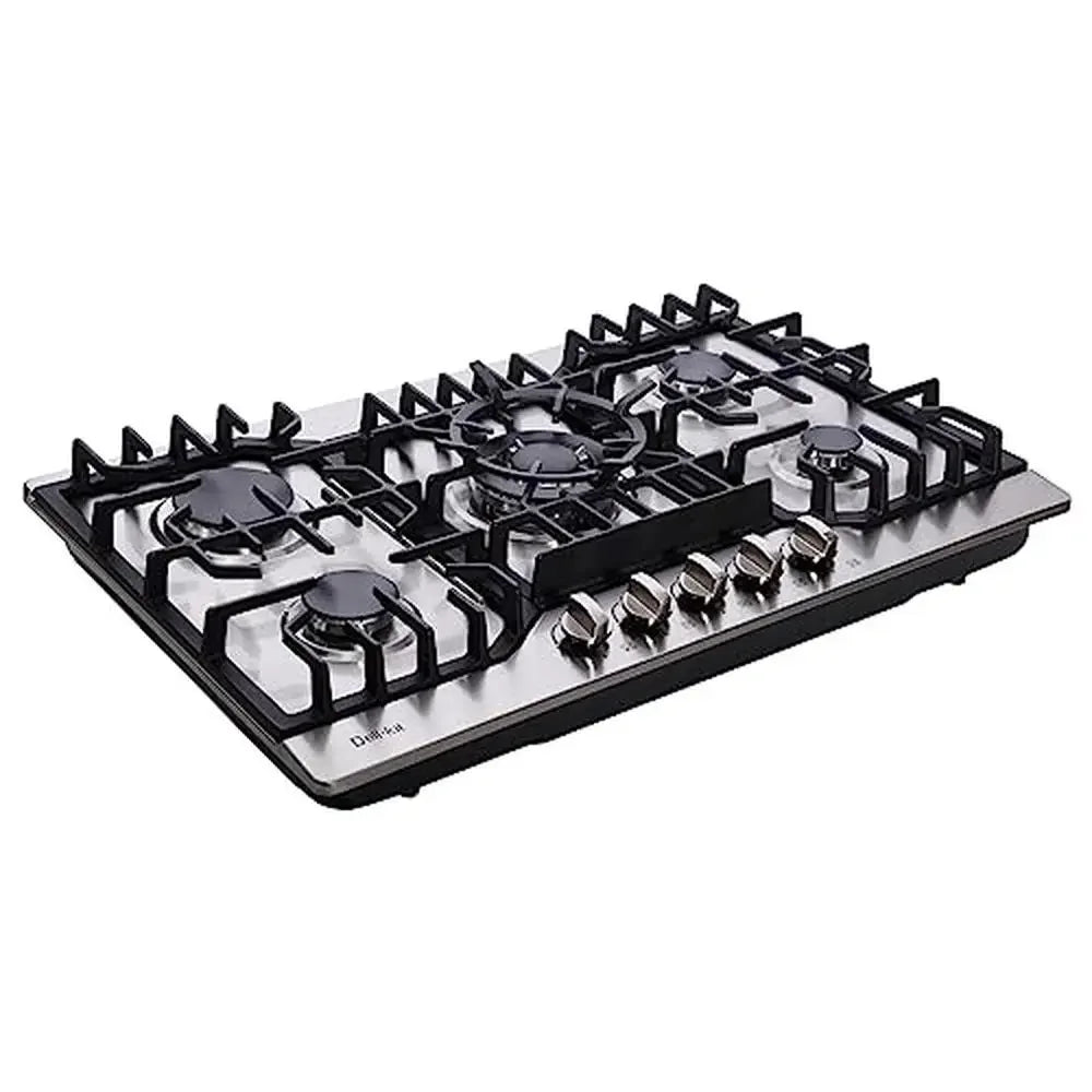 STAINLESS STEEL BUILT-IN 5 BURNER GAS COOKTOP NG/LP