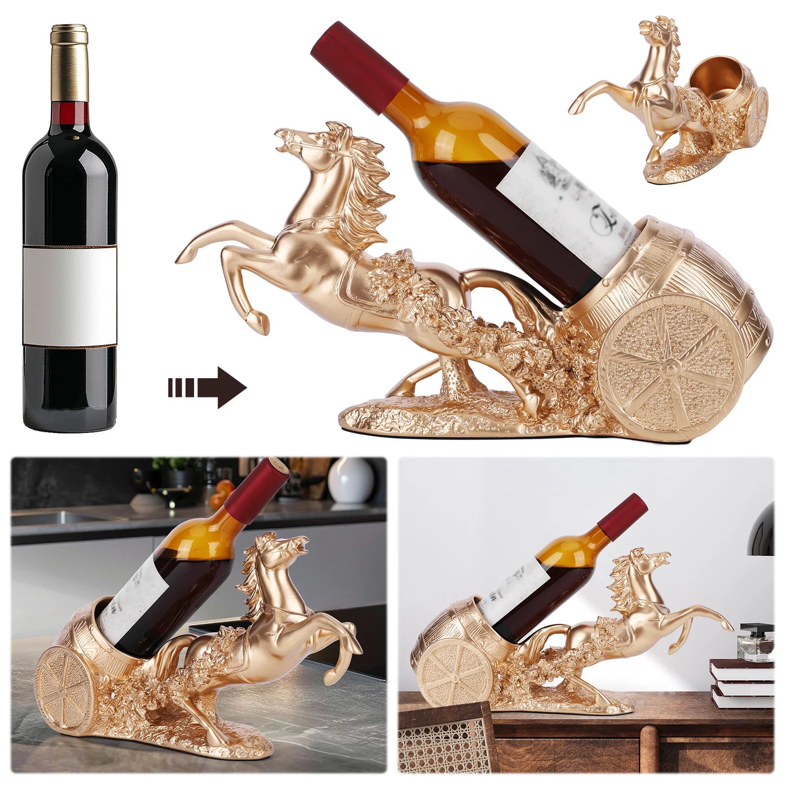 HORSE SCULPTURE WINE RACK