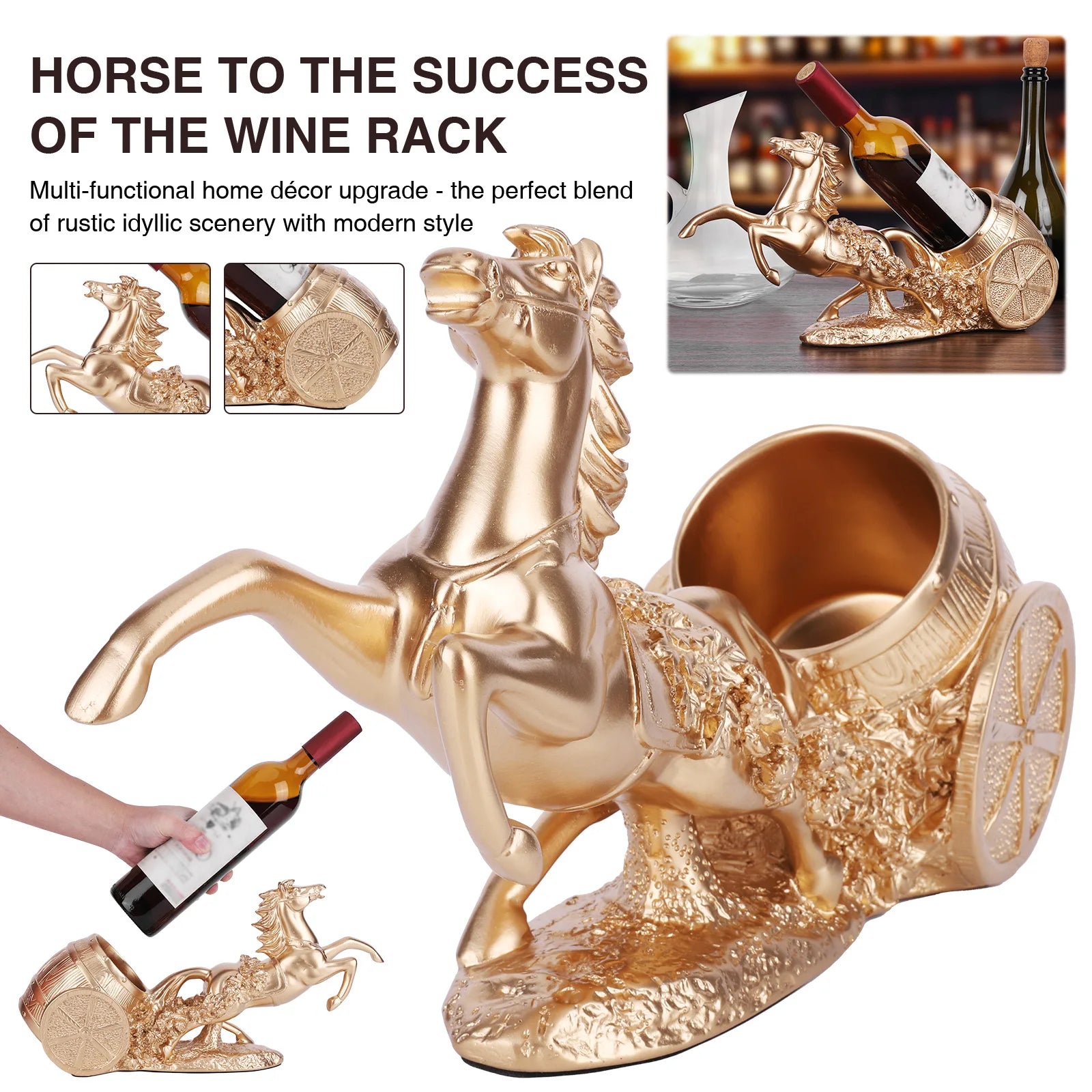 HORSE SCULPTURE WINE RACK
