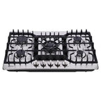 STAINLESS STEEL BUILT-IN 5 BURNER GAS COOKTOP NG/LP