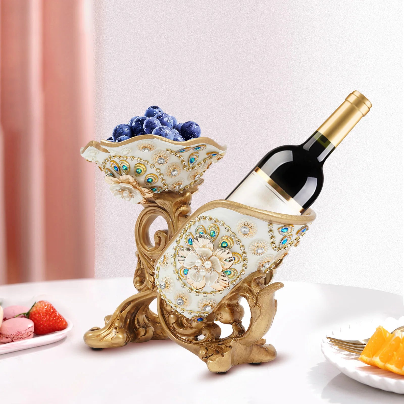 RESIN RED WINERACKTABLETOP BOTTLE HOLDER.