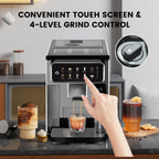 MCILPOOG CM7203 Automatic Espresso Machine ，Built-In Milk Frother & Tank,