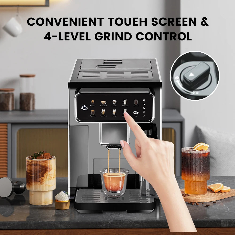 MCILPOOG CM7203 Automatic Espresso Machine ，Built-In Milk Frother & Tank,