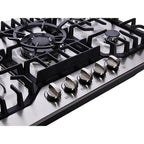 STAINLESS STEEL BUILT-IN 5 BURNER GAS COOKTOP NG/LP