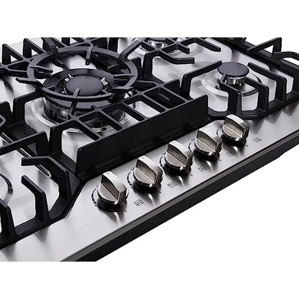 STAINLESS STEEL BUILT-IN 5 BURNER GAS COOKTOP NG/LP