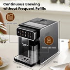 MCILPOOG CM7203 Automatic Espresso Machine ，Built-In Milk Frother & Tank,