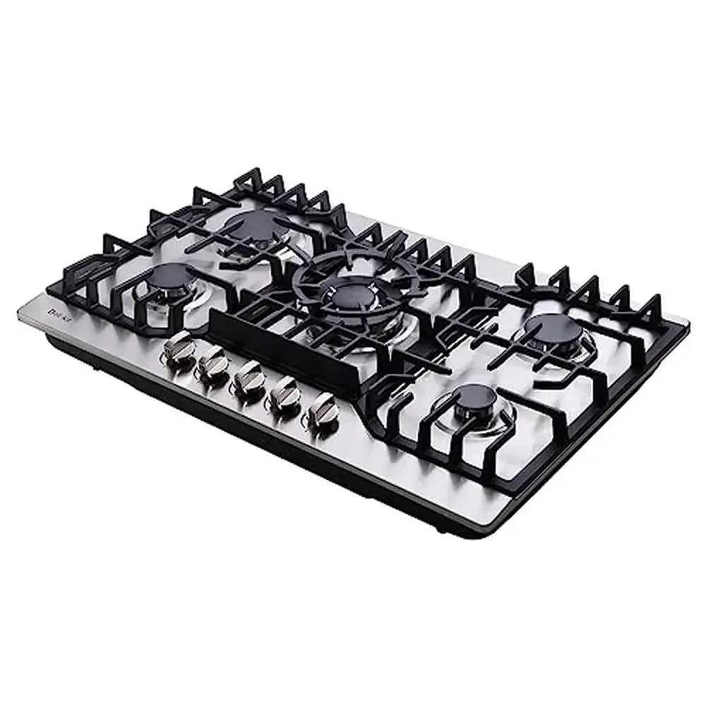 STAINLESS STEEL BUILT-IN 5 BURNER GAS COOKTOP NG/LP